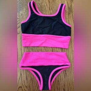 LainSnow Pink Ribbed Bikini